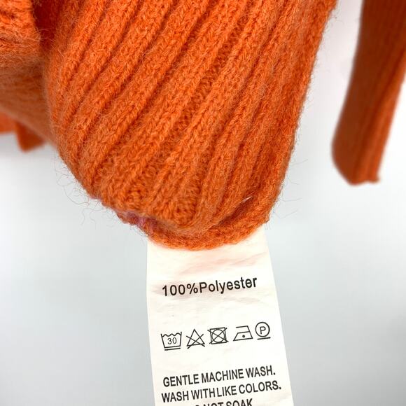 BBWM V-Neck Cardigan Sweater Womens Size Medium Geometric Print Pink Orange NEW - Picture 6 of 6